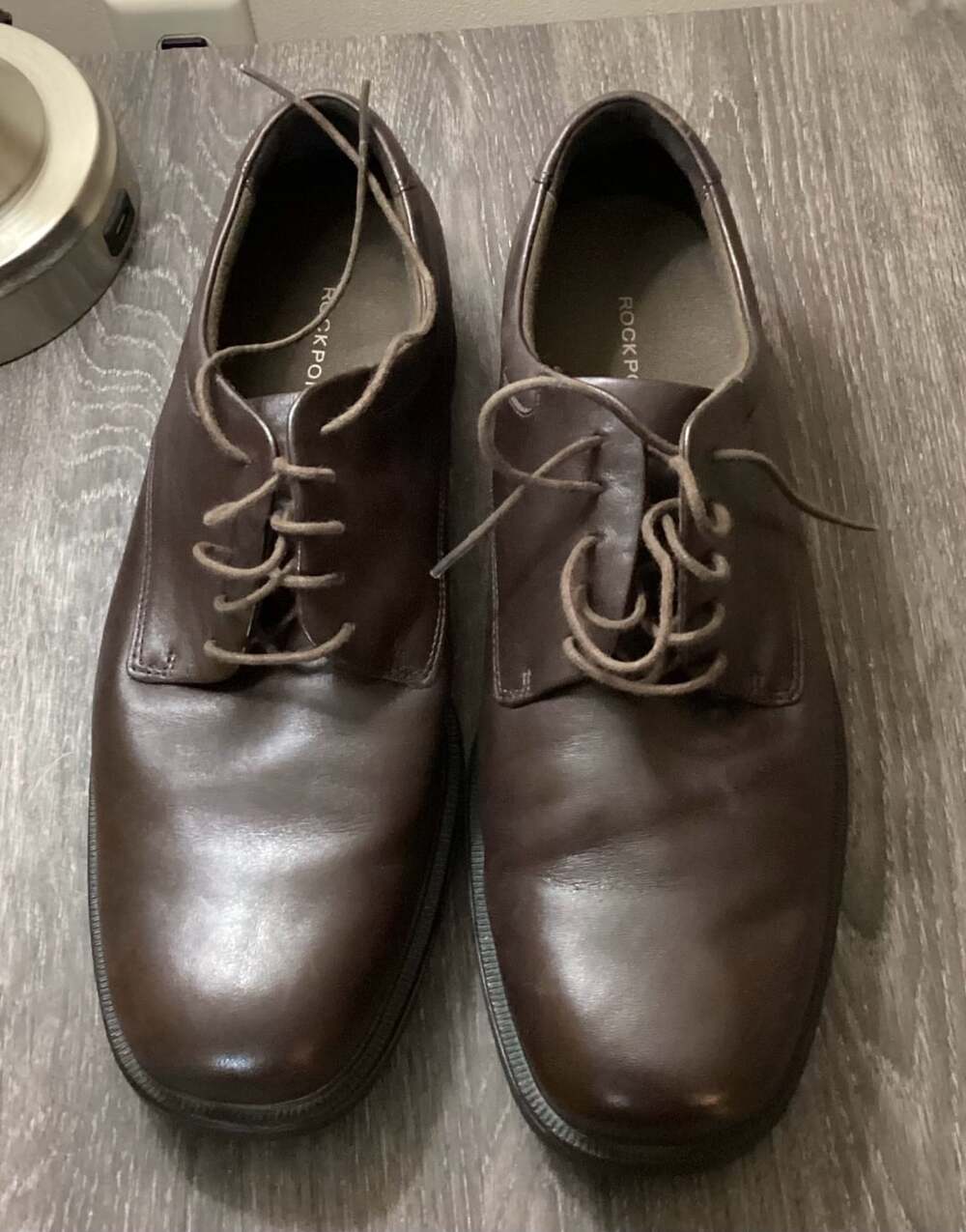 Rockport Margin Plain Toe Oxford Brown Leather Shoes